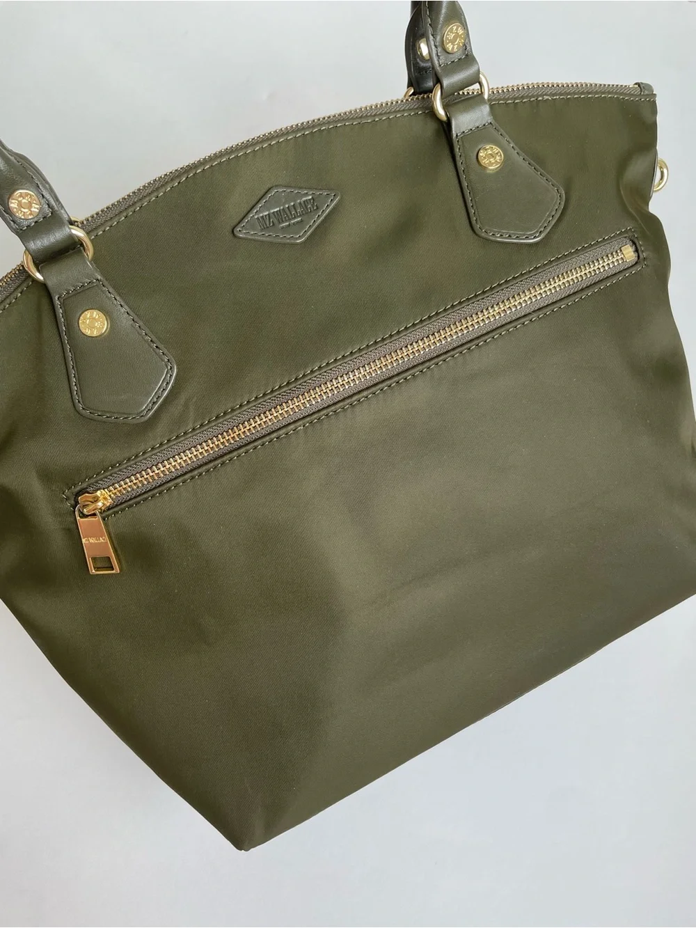 MZ Wallace Chelsea Zippered Tote, Olive Green, EUC
